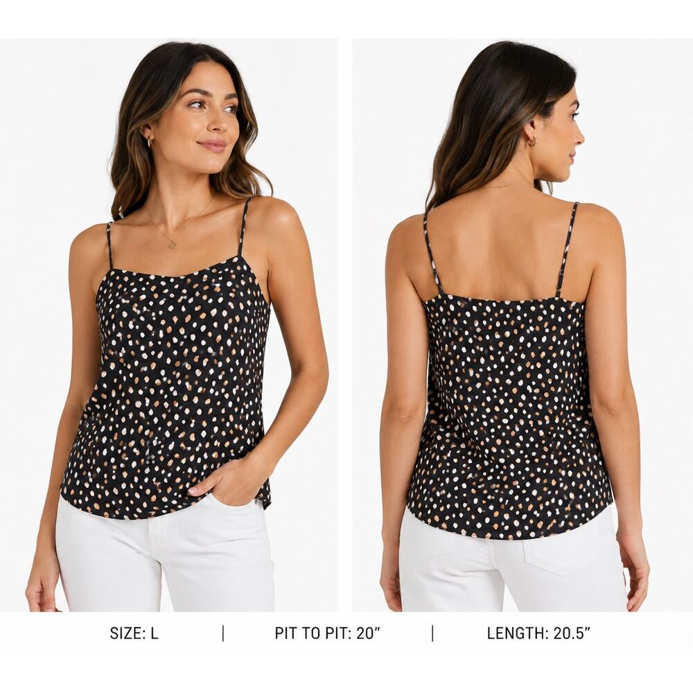 Ann Taylor Black and Tan Camisole Women's Size L Lined Y2k Career Mob Wives